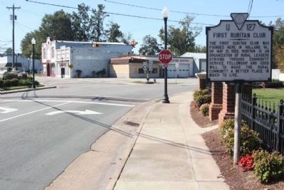 First Ruritan Club Marker, looking west at Business US 58 and Ruritan Blvd intersection. Click for full size. First Ruritan Club Marker, looking west at Business US 58 and Ruritan Blvd intersection image. Click for full size.