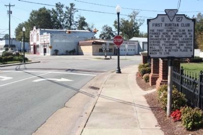 First Ruritan Club Marker, looking west at Business US 58 and Ruritan Blvd intersection image. Click for full size.