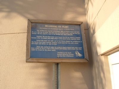 Melbourne Ice Plant Marker. Click for full size. Melbourne Ice Plant Marker image. Click for full size.