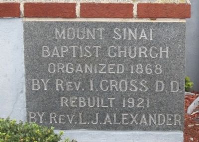 Mount Sinai Baptist Church Cornerstone image. Click for full size.