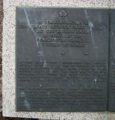 The 1825Treaty Between Great Britain and the Russian Empire Marker - left panel image. Click for full size.