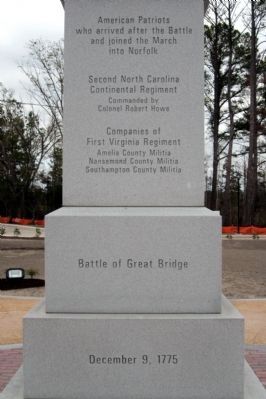 Battle of Great Bridge DAR Monument. Click for full size. Battle of Great Bridge DAR Monument image. Click for full size.