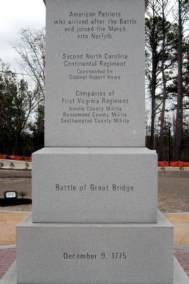Battle of Great Bridge DAR Monument image. Click for full size.
