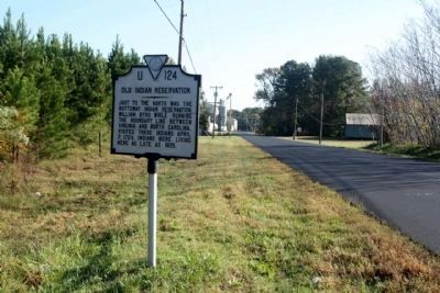 Old Indian Reservation Marker view looking north on Meherrin Road. Click for full size. Old Indian Reservation Marker view looking north on Meherrin Road image. Click for full size.