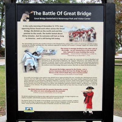 The Battle of Great Bridge Marker image. Click for full size.