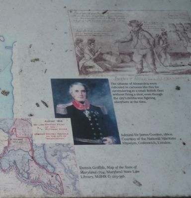 Close-up of illustrations on The Capture of Alexandria Marker image. Click for full size.
