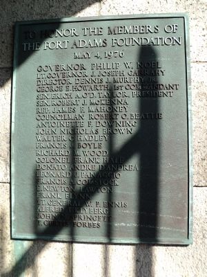 Fort Adams Foundation Marker. Click for full size. Fort Adams Foundation Marker image. Click for full size.