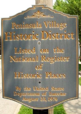 Peninsula Village Historic District Marker. Click for full size. Peninsula Village Historic District Marker image. Click for full size.