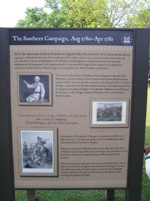 The Southern Campaign, Aug 1780 - Apr 1781 Marker image. Click for full size.