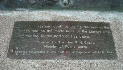 Figures and Medallions of the Library Wing of Parliament Building Marker image. Click for full size.