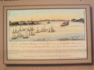 Attack on Charleston Harbor, June 28, 1776, Presented by Lt. Col. Thomas James, Royal Regiment of Ar image. Click for full size.