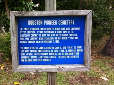 Houston Pioneer Cemetery Marker image. Click for full size.