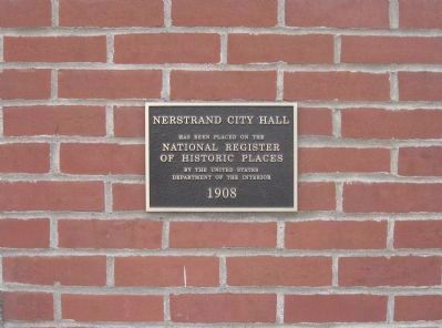 Nerstrand City Hall Plaque image. Click for full size.