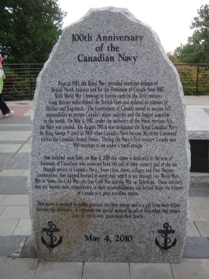 100th Anniversary of the Canadian Navy Marker image. Click for full size.