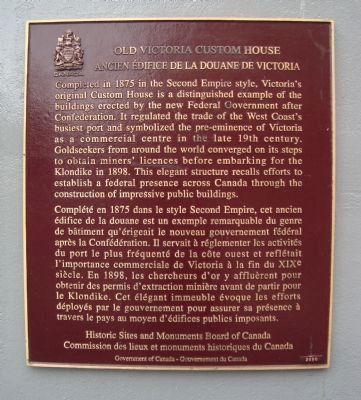 Old Victoria Custom House Marker image. Click for full size.