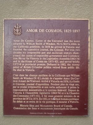 Amor De Cosmos, 1825-1897 Marker image. Click for full size.
