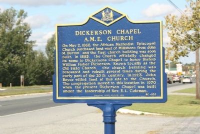 Dickerson Chapel A.M.E. Church Marker image. Click for full size.