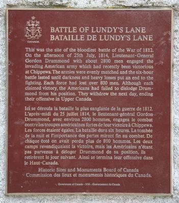 Battle of Lundy's Lane Marker image. Click for full size.