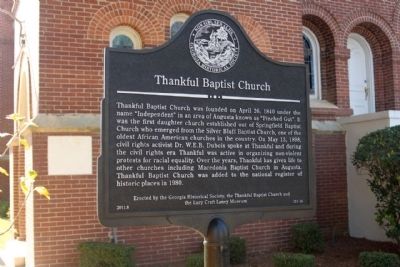Thankful Baptist Church Marker image. Click for full size.