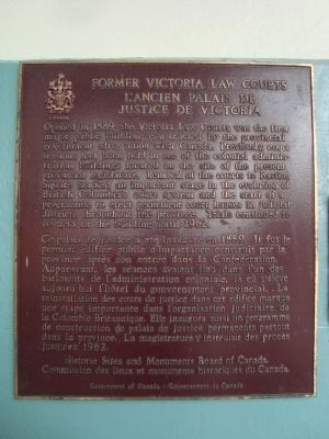 Former Victoria Law Courts Marker image. Click for full size.
