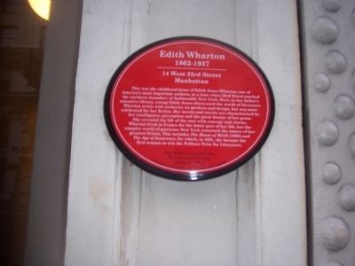 Edith Wharton Marker image. Click for full size.