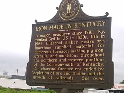 Licking Furnace/Iron Made in Kentucky Marker image. Click for full size.