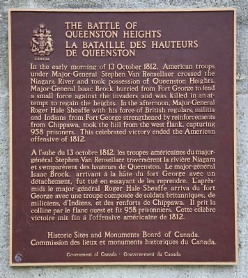 The Battle of Queenston Heights Marker image. Click for full size.
