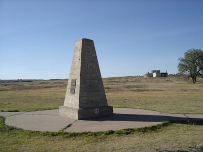 Pony Express plaque is mounted on this obelisk. image. Click for full size.
