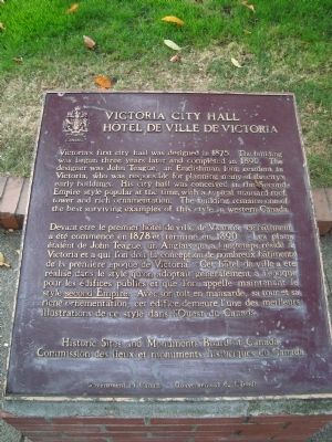 Victoria City Hall Marker image. Click for full size.