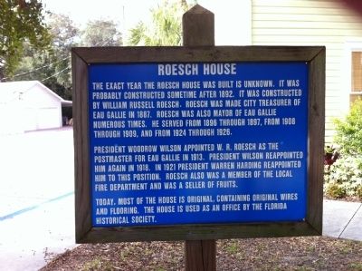 Roesch House Marker image. Click for full size.