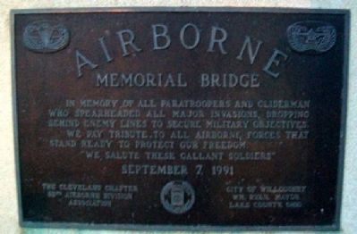 Airborne Memorial Bridge Marker image. Click for full size.