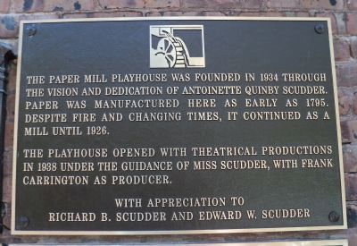Paper Mill Playhouse Marker image. Click for full size.