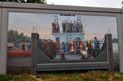 Christening the Towboat <i>Eleanor</i> Mural image. Click for full size.