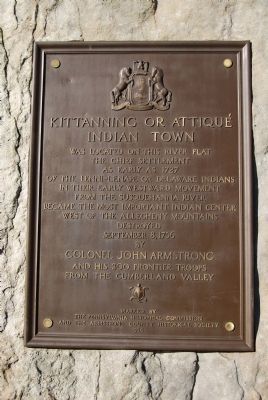 Kittanning or Attique Indian Town Marker image. Click for full size.
