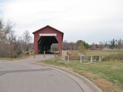 Zumbrota Covered Bridge and Markers image. Click for full size.