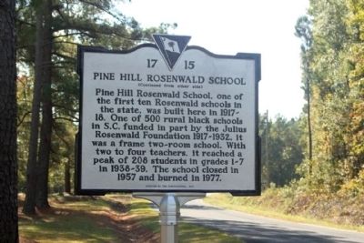 Pine Hill Rosenwald School Marker image. Click for full size.