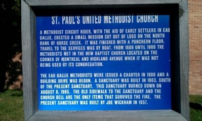 St. Paul's United Methodist Church Marker image. Click for full size.