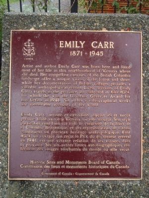 Emily Carr Marker image. Click for full size.