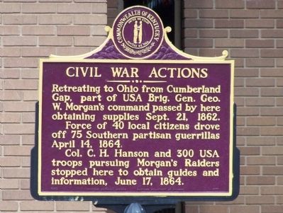 Civil War Actions Marker image. Click for full size.