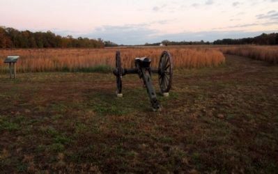 Confederate gun position at the base of Malvern Hill image. Click for full size.