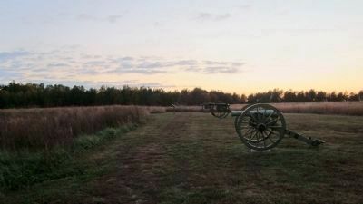 Confederates positioned guns on this low ridge below Malvern Hill image. Click for full size.