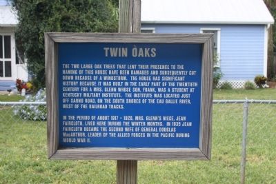 Twin Oaks Marker image. Click for full size.