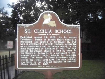 St. Cecilia School Marker image. Click for full size.