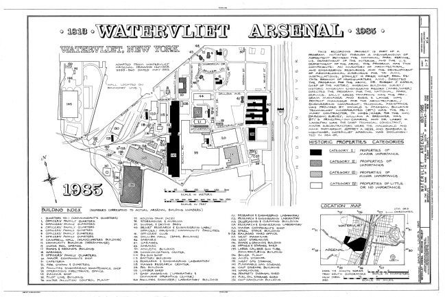 Watervliet Arsenal Map - 1985 image. Click for full size.