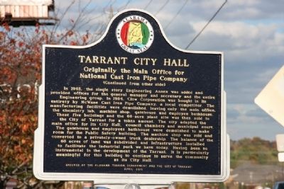 Tarrant City Hall Marker (Reverse) image. Click for full size.