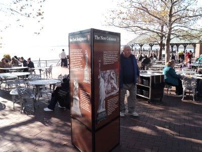 Marker on Liberty Island image. Click for full size.