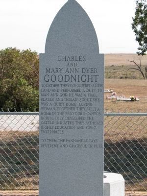 Charles and Mary Ann Dyer Goodnight Memorial image. Click for full size.