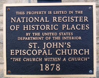 St. John's Episcopal Church NRHP Marker image. Click for full size.