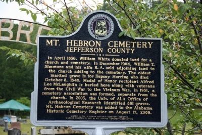 Mt. Hebron Cemetery Marker image. Click for full size.
