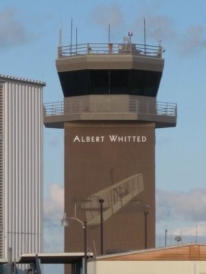 Airport Control Tower with portrait of Benoist XIV image. Click for full size.